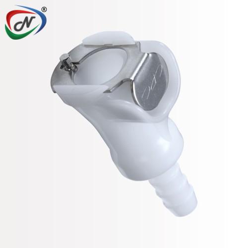 CPC Quick Connect & Disconnect Solutions 20800 PLCD17006 3/8 Hose Barb Valved In-Line Acetal Coupling Body  (PLCD17006 NSF) NSSP004260