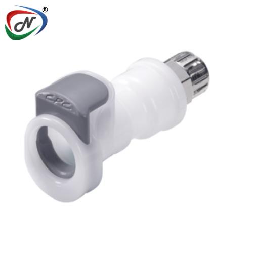 CPC Quick Connect & Disconnect Solutions 46000 1/4 Compression Valved In-Line Acetal (POM) Coupling Body (NSF) NSSP004379