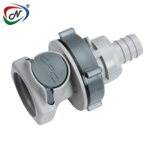 CPC Quick Connect & Disconnect Solutions 60300 1/2 Hose Barb Valved Panel Mount Polypropylene Coupling Body (HFCD16812 NSF) NSSP004388
