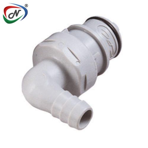 CPC Quick Connect & Disconnect Solutions 61100 3/8 Hose Barb Valved Elbow Polypropylene Coupling Insert (HFCD23612 NSF) NSSP004393
