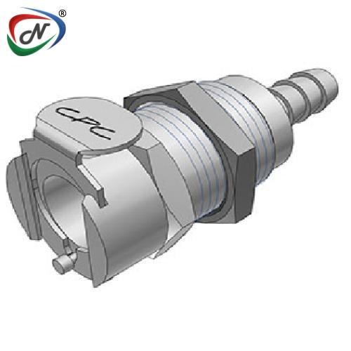 CPC Quick Connect & Disconnect Solutions 70300 1/4 HB Valved Panel Mount Chrome-plated Brass Coupling Body (LCD16004 NSF) NSSP004431