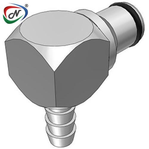 CPC Quick Connect & Disconnect Solutions 74400 1/4 Hose Barb Non-Valved Elbow Chrome-  plated Brass Coupling Insert  (LC23004 NSF) NSSP004473