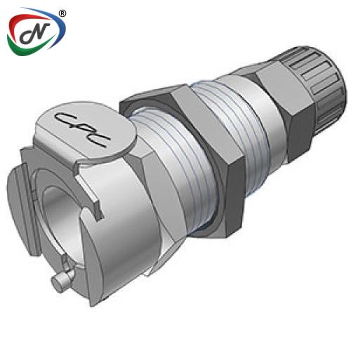 CPC Quick Connect & Disconnect Solutions 75600 3/8 PTF Valved Panel Mount Chrome plated Brass Coupling Body  (LCD12006 NSF) NSSP004479