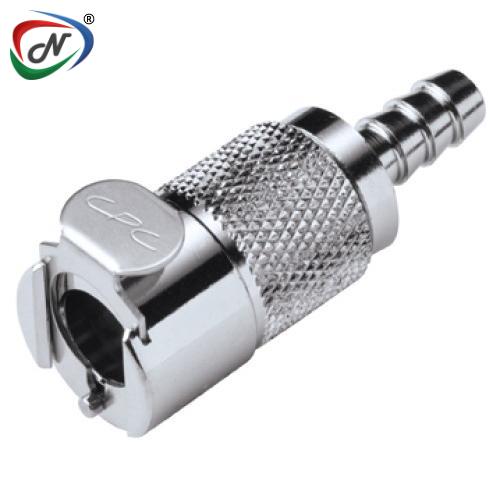 CPC Quick Connect & Disconnect Solutions 76300 1/4 Hose Barb Non-Valved In-Line Chrome plated Brass Coupling Body  (LC17004 NSF) NSSP004483