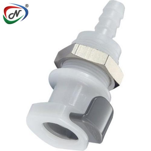 CPC Quick Connect & Disconnect Solutions 9208400 3/8 Hose Barb Valved Panel Mount Acetal (POM) Coupling Body  (APCD16006 NSF) NSSP004517
