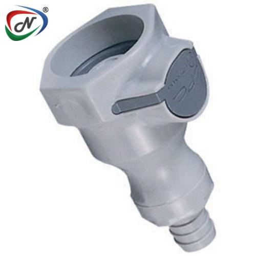 CPC Quick Connect & Disconnect Solutions 95600 1/2 Hose Barb Valved Polypropylene Molded Grey Coupling Body Silicone O-Ring (UDC) NSSP004527
