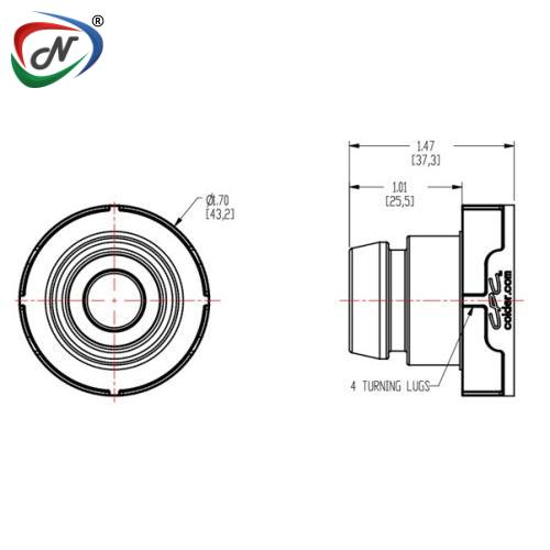 CPC Quick Connect & Disconnect Solutions 95801 38mm Valved Dispensing Acetal Cap with   Silicone O-Ring (UDC)with thread seal NSSP004529