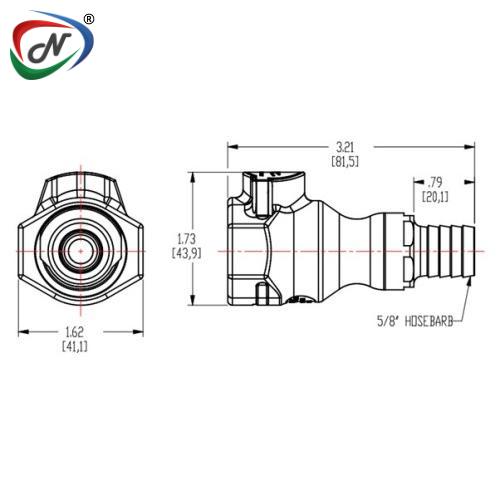 CPC Quick Connect & Disconnect Solutions 98100 5/8 HB Valved Polypropylene Molded Grey Coupling Body FDA EPDM O-Ring (UDC) NSSP004539