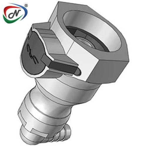 CPC Quick Connect & Disconnect Solutions 99300 3/8 Hose Barb Valved Elbow Polypro Molded Grey Coupling Body Silicone O-Ring (UDC) NSSP004546