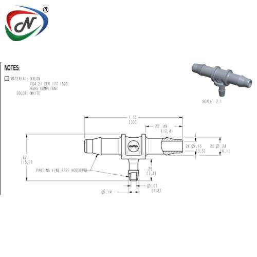 CPC Quick Connect & Disconnect Solutions AHTR6330 Tee A-Barb Reducer, 3/16 NSSP004557