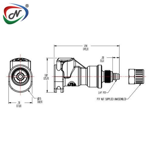 CPC Quick Connect & Disconnect Solutions APC13004SH 1/4 In-Line Coupling Body with Shroud NSSP004577