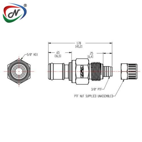 CPC Quick Connect & Disconnect Solutions APC20006 3/8 In-Line Compression Coupling Insert NCPC254