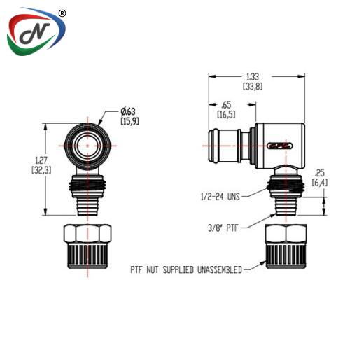 CPC Quick Connect & Disconnect Solutions APC21006 3/8 PTF Non-Valved Elbow Coupling Insert NCPC257