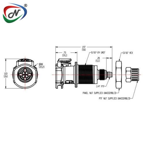 CPC Quick Connect & Disconnect Solutions APCD12004 1/4 PTF Valved Panel Mount Coupling Body NCPC240
