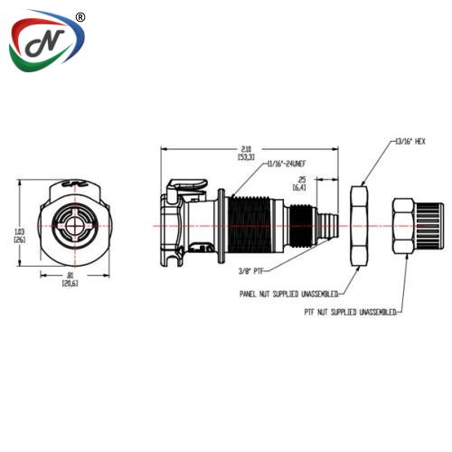 CPC Quick Connect & Disconnect Solutions APCD12006 3/8 PTF Valved Panel Mount Coupling Body NCPC241
