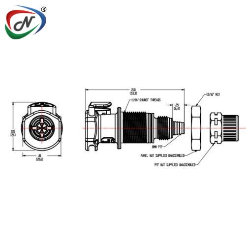 CPC Quick Connect & Disconnect Solutions APCD120M8 8mm PTF Valved Panel Mount Coupling Body NCPC243