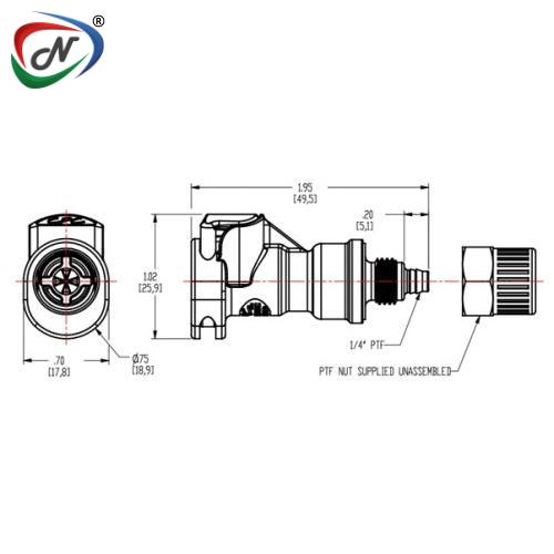 CPC Quick Connect & Disconnect Solutions APCD13004SH 1/4 PTF Valved In-Line Coupling Body with Shroud NSSP003664
