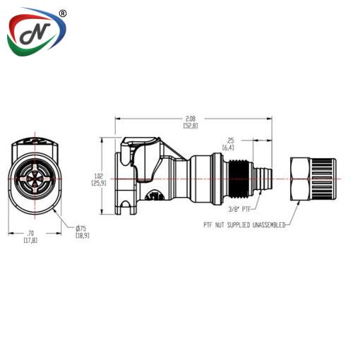 CPC Quick Connect & Disconnect Solutions APCD13006SH 3/8 PTF Valved In-Line Coupling Body with Shroud NCPC245