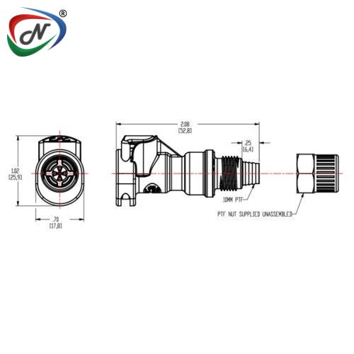 CPC Quick Connect & Disconnect Solutions APCD130M10SH 10mm PTF In-Line Coupling Body with Shroud NCPC246