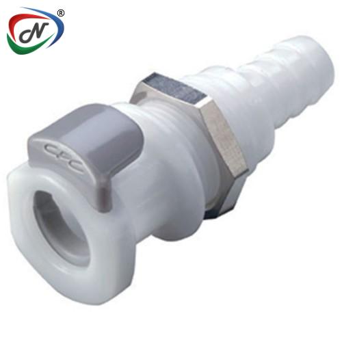 CPC Quick Connect & Disconnect Solutions APCD16004V 1/4 Hose Barb Valved Panel Mount Acetal (POM) Coupling Body FKM Seal NSSP004632