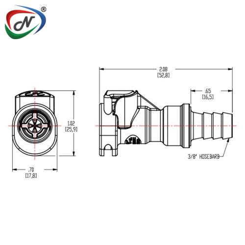 CPC Quick Connect & Disconnect Solutions APCD17006SH 3/8 Valved In-Line Coupling Body with Shroud NSSP003751