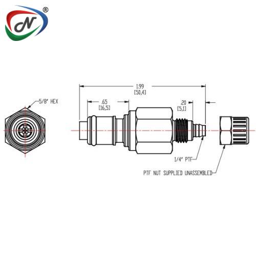 CPC Quick Connect & Disconnect Solutions APCD20004 1/4 PTF VALVED IN-LINE  ACETAL (POM) COUPLING INSERT NSSP003663