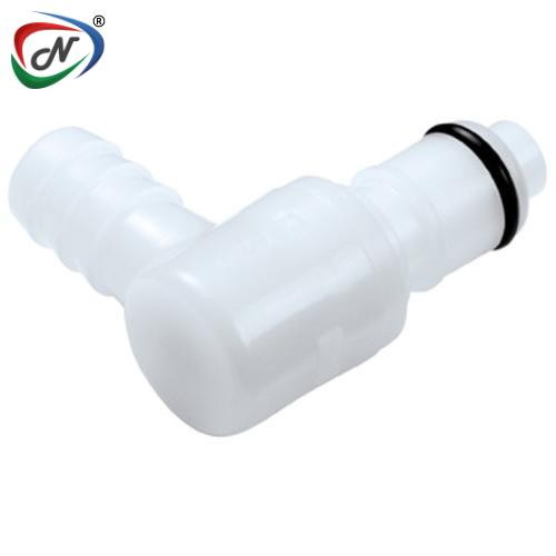 CPC Quick Connect & Disconnect Solutions APCD23006V 3/8 Hose Barb Valved Elbow Acetal (POM) Coupling Insert FKM Seal NSSP004657