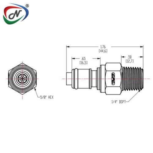 CPC Quick Connect & Disconnect Solutions APCD24004BSPT  1/4 BSPT Valved  Acetal (POM) Coupling Insert NSSP004659