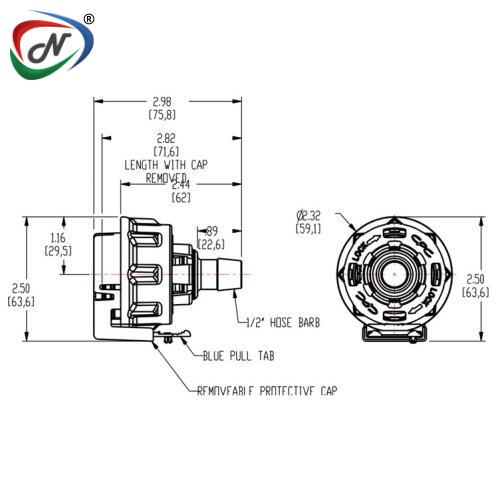 CPC Quick Connect & Disconnect Solutions AQC22008 1/2 Hose Barb Class VI Polycarbonate Coupling Insert NSSP007905