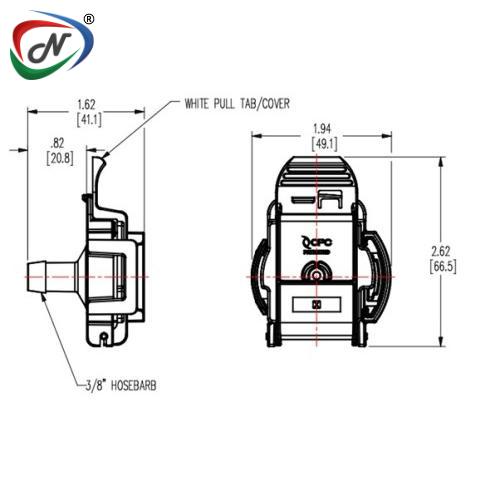 CPC Quick Connect & Disconnect Solutions AQG17006HT 3/8 Hose Barb AseptiQuik G Connector - High Temperature NSSP007922