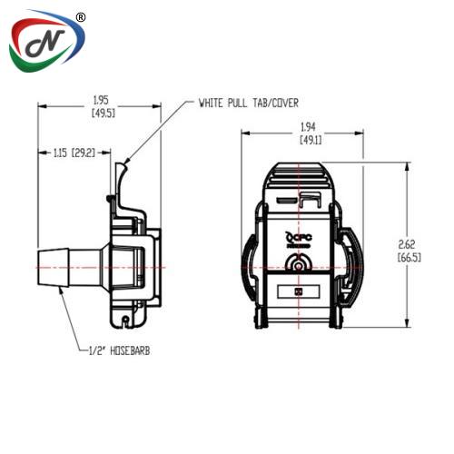 CPC Quick Connect & Disconnect Solutions AQG17008HT 1/2 HOSE BARB ASEPTIQUIK G CONNECTOR -HIGH TEMPERATURE NSSP007735