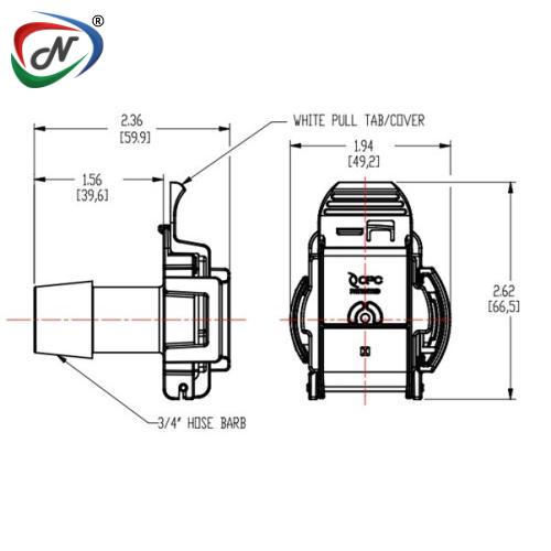 CPC Quick Connect & Disconnect Solutions AQG17012HT 3/4 Hose Barb AseptiQuik G Connector - High Temperature NSSP007925