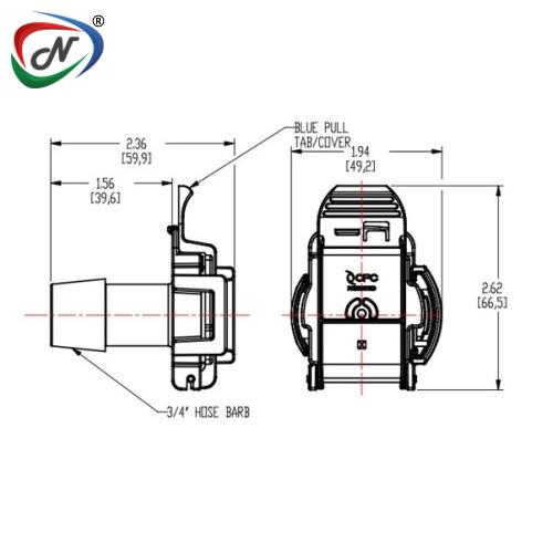 CPC Quick Connect & Disconnect Solutions AQG17012 3/4 Hose Barb AseptiQuik G Connector NSSP007924