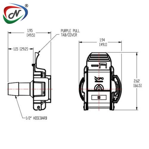 CPC Quick Connect & Disconnect Solutions AQG17108 1/2 Hose Barb AseptiQuik G Connector PPSU Body NSSP007928
