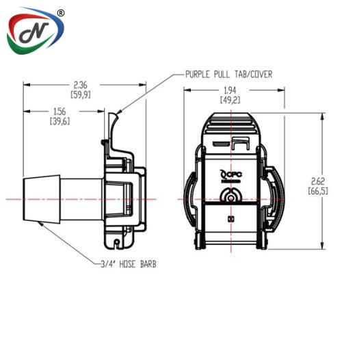 CPC Quick Connect & Disconnect Solutions AQG17112 3/4 Hose Barb AseptiQuik G Connector PPSU Body NSSP007929