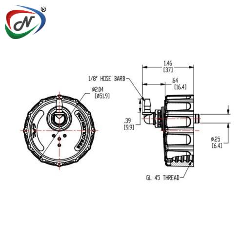 CPC Quick Connect & Disconnect Solutions BQ45GL5001 45mm CAP x N4E4 fitting NSSP004697