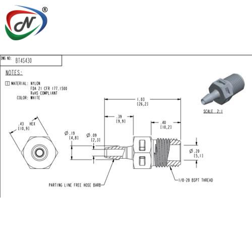CPC Quick Connect & Disconnect Solutions BT4S431 Straight Fitting, 1/8 NCPC332