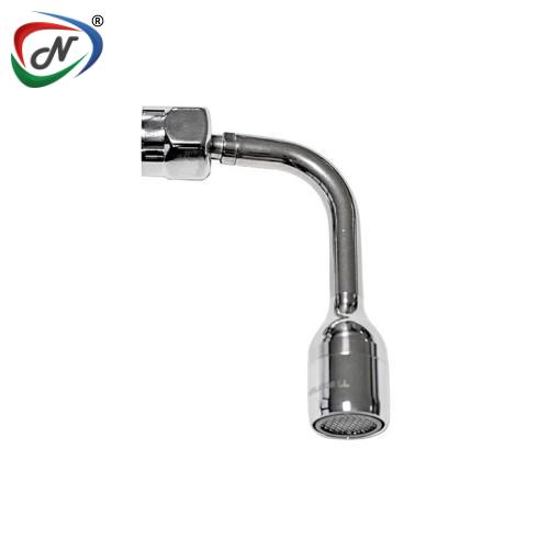 Nespl NESPL-C40/1184X - Stainless steel pipe 90° for water with aerator, Nut G3/8 — shiny finishing. NSSP003863