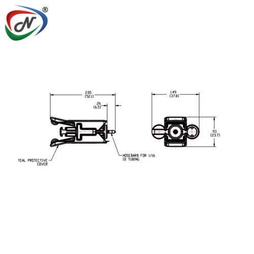 CPC Quick Connect & Disconnect Solutions CNX17001HT 1/16 Hose Barb MicroCNX Connector NSSP008001