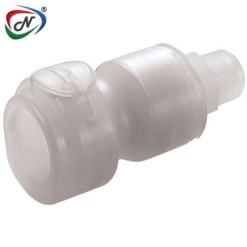 CPC Quick Connect & Disconnect Solutions CQGD06100112201 Valved In-Line Polypropylene Coupling Body, 3/4 Flare and Simriz® Seal NSSP004714