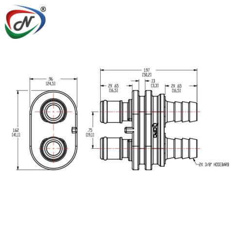 CPC Quick Connect & Disconnect Solutions DPC22006 3/8 Hose Barb Non-Valved In-Line Coupling Insert NSSP004771