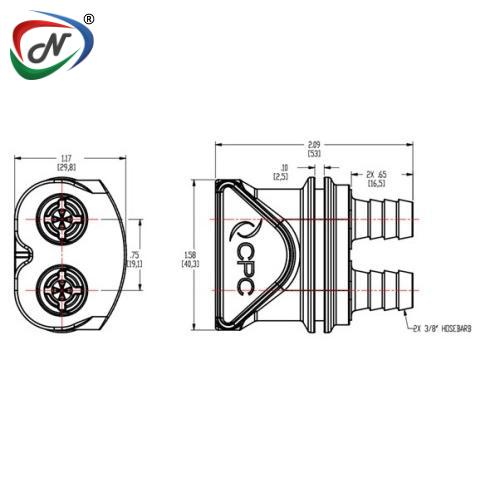 CPC Quick Connect & Disconnect Solutions DPCD17006 3/8 Hose Barb Valved In-Line Panel Mount Coupling Body NSSP003167
