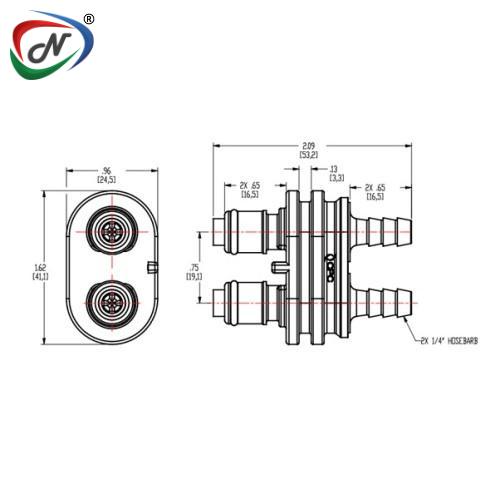 CPC Quick Connect & Disconnect Solutions DPCD22004 1/4 HOSE BARB VALVED IN-LINE COUPLING INSERT NSSP003553