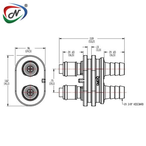 CPC Quick Connect & Disconnect Solutions DPCD22006 3/8 Hose Barb Valved In-Line Coupling Insert NSSP003168