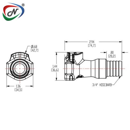 CPC Quick Connect & Disconnect Solutions FFC171235 3/4 Hose Barb Non-Valved In-Line Coupling Body NSSP005050
