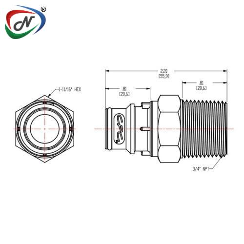 CPC Quick Connect & Disconnect Solutions FFC241235 3/4 NPT Non-Valved Coupling Insert NSSP005054