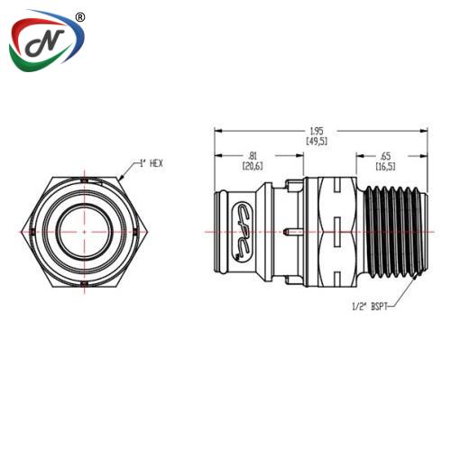 CPC Quick Connect & Disconnect Solutions FFC24835BSPT 1/2 BSPT Non-Valved Coupling Insert NSSP005058