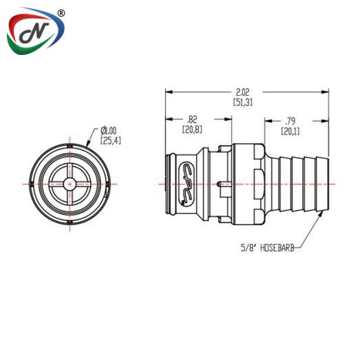 CPC Quick Connect & Disconnect Solutions HFC221012 5/8 Hose Barb Non-Valved In-Line Coupling Insert NSSP005269