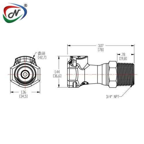 CPC Quick Connect & Disconnect Solutions HFCD101212 3/4 NPT Valved Coupling Body NSSP004030