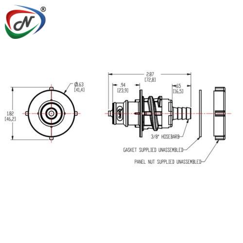 CPC Quick Connect & Disconnect Solutions HFCD42612 3/8 Hose Barb Valved Panel Mount Insert NSSP005496